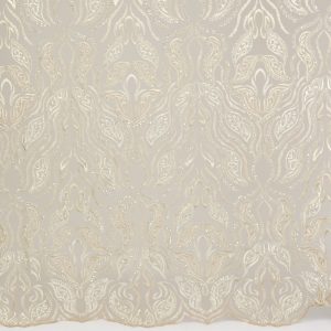 Dantela brodata cu paiete - Bej 4 Dantela brodata cu paiete - Bej