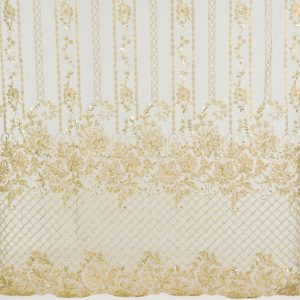 Dantela cu perle si paiete - Auriu 4 Dantela cu perle si paiete - Auriu