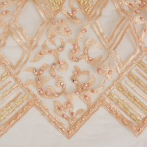 Dantela cu margele si perle - Roz Somon