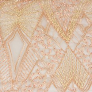 Dantela cu margele si perle - Roz Somon 2 Dantela cu margele si perle - Roz Somon