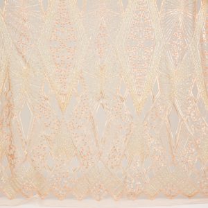 Dantela cu margele si perle - Roz Somon 4 Dantela cu margele si perle - Roz Somon