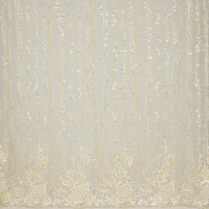 Dantela brodata cu margele - Crem/Auriu 4 Dantela brodata cu margele - Crem/Auriu