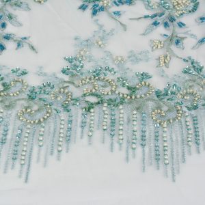 Dantela cu perle - Turcoaz