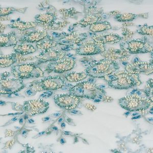Dantela cu perle - Turcoaz 2 Dantela cu perle - Turcoaz