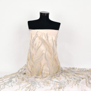 Dantela cu perle si paiete - Ivoar crengute