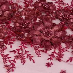 Dantela cu perle - Grena cu flori