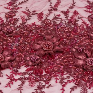 Dantela cu perle - Grena cu flori 2 Dantela cu perle - Grena cu flori