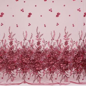 Dantela cu perle - Grena cu flori 4 Dantela cu perle - Grena cu flori