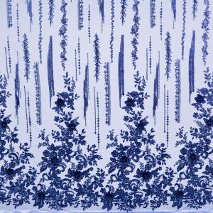 Dantela cu margele si paiete - Bleumarin 4 Dantela cu margele si paiete - Bleumarin