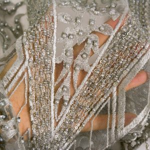 Dantela cu perle - Gri 3 Dantela cu perle - Gri