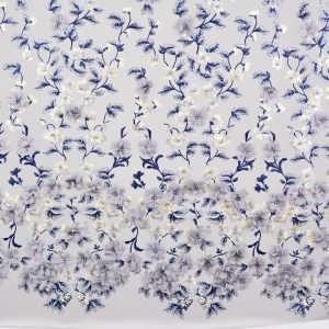 Dantela cu perle si paiete - Gri cu flori 3D