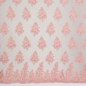 Dantela cu margele si paiete - Roz Pudra 4 Dantela cu margele si paiete - Roz Pudra