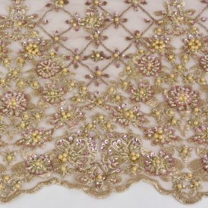 Dantela cu pietre - Plamaniu cu Auriu