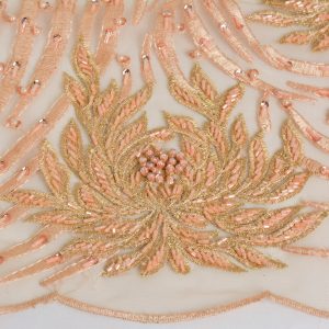 Dantela cu margele si strasuri - Somon
