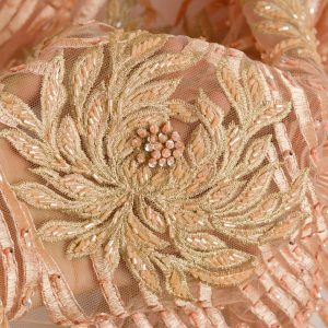 Dantela cu margele si strasuri - Somon 2 Dantela cu margele si strasuri - Somon