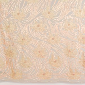 Dantela cu margele si strasuri - Somon 3 Dantela cu margele si strasuri - Somon