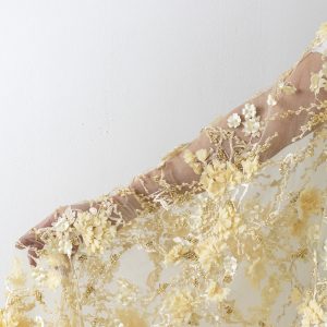 Dantela Galbena cu Flori - Texmag.ro