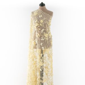 Dantela Galbena cu Flori - Texmag.ro