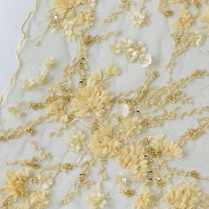 Dantela Galbena cu Flori - Texmag.ro