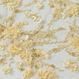 Dantela Galbena cu Flori - Texmag.ro