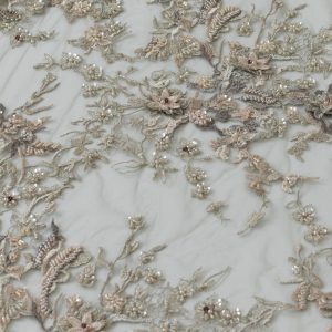 Dantela Gri Bej Flori 5 Dantela Gri Bej Flori