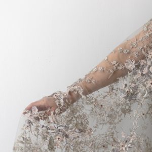 Dantela Gri Bej Flori 3 Dantela Gri Bej Flori