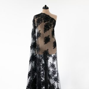 Dantela neagra flori 3d