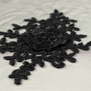 Dantela neagra flori 3d
