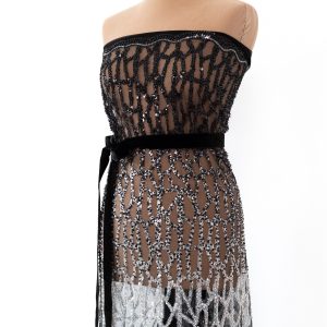 Dantela neagra cu flori 3d