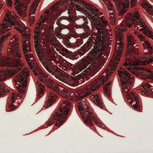 Dantela cu paiete - Rosu 1 Dantela cu paiete - Rosu