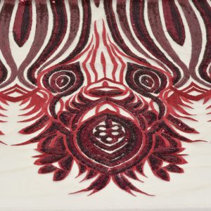 Dantela cu paiete - Rosu 2 Dantela cu paiete - Rosu