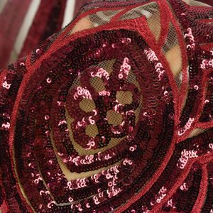 Dantela cu paiete - Rosu 3 Dantela cu paiete - Rosu