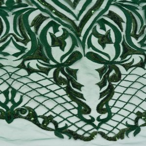 Dantela cu paiete - Verde 2 Dantela cu paiete - Verde