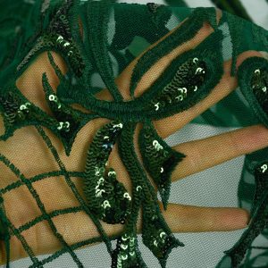 Dantela cu paiete - Verde 3 Dantela cu paiete - Verde