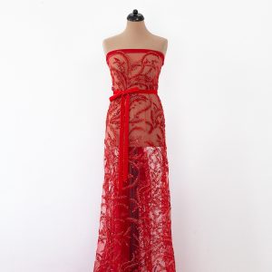 Dantela neagra cu flori 3d