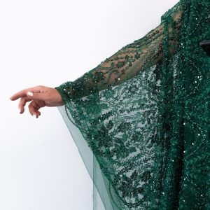 Dantela verde cu flori din paiete margele si perle 2 dantela verde cu flori din paiete margele si perle 7