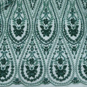 Dantela verde cu flori din paiete margele si perle 7 dantela verde cu flori din paiete margele si perle 8