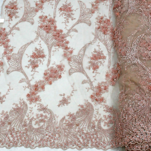 Dantela cu margele si paiete - Roz 5 Dantela cu margele si paiete - Roz