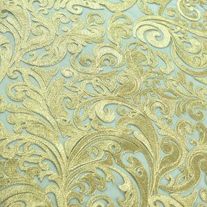 Dantela brodata - Auriu cu model floral 4 dccsd2051