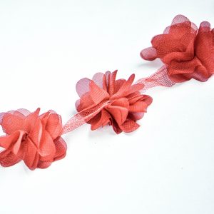 Banda decorativa cu flori - Rosu