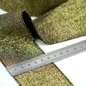 Elastic colorat Latime 6 cm Negru cu fir lame Auriu 4 Elastic colorat Latime 6 cm Negru cu fir Auriu