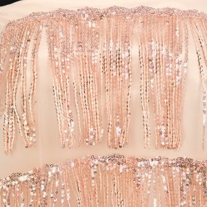 Dantela cu franjuri - Nude Roze 1 Dantela cu franjuri - Nude Roze