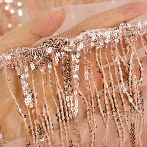 Dantela cu franjuri - Nude Roze 2 Dantela cu franjuri - Nude Roze