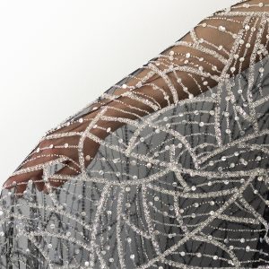 Dantela argintie cu paiete