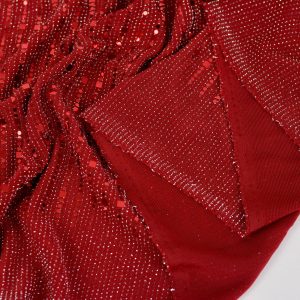 Lurex - Rosu cu fir argintiu si  paiete