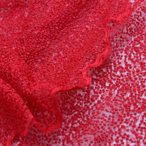 Dantela cu paiete - Rosu 3 material textil b6