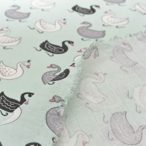 Muselina imprimeu lebede