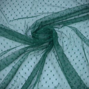 Tiul fin cu buline mici - Verde 4 Tiul fin cu buline mici - Verde