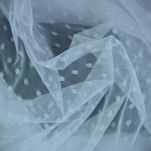 Tiul fin cu buline mici - Alb