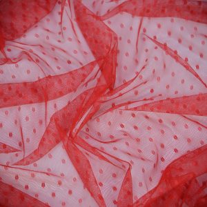 Tiul fin cu buline mici - Rosu